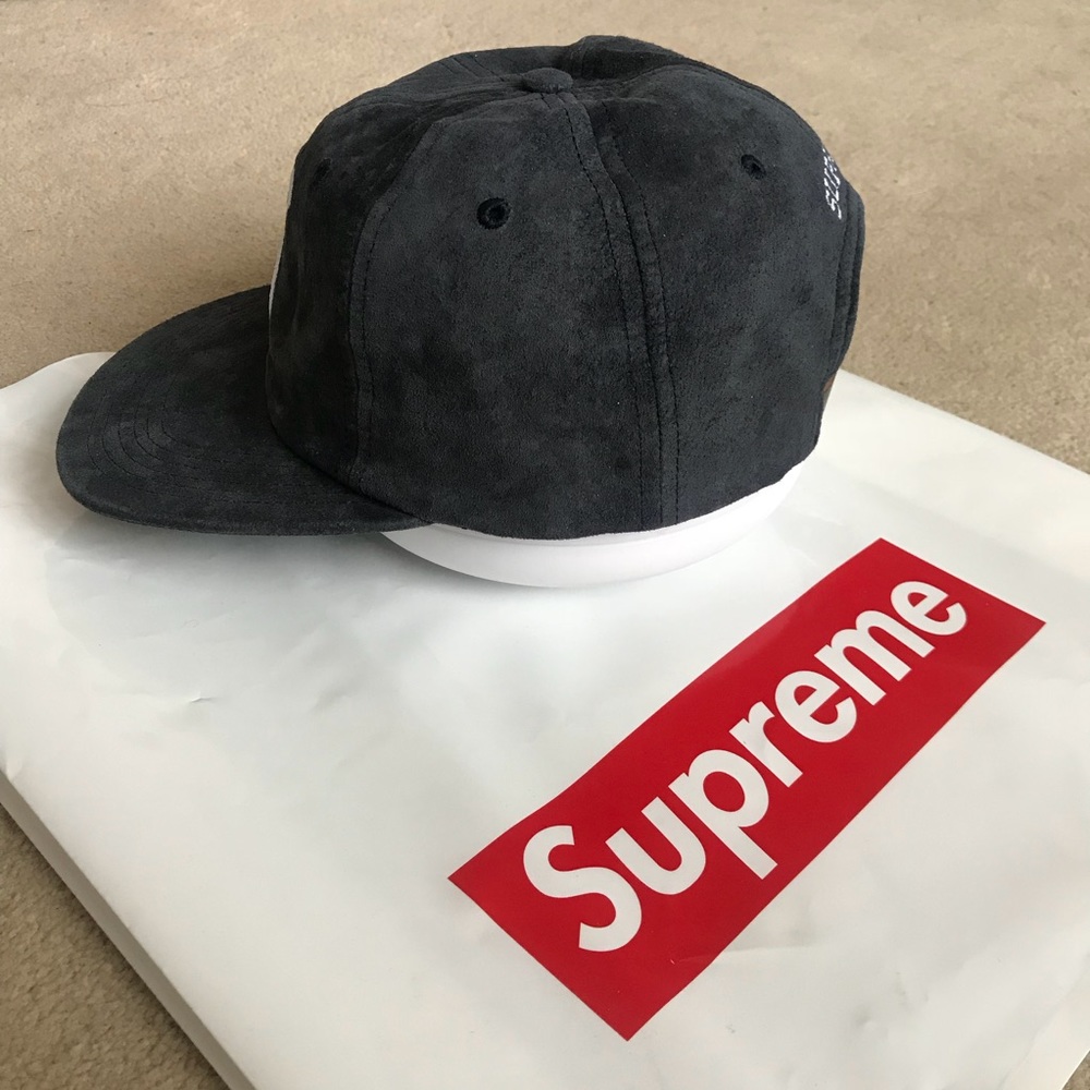 🚫SOLD! SUPREME BLUE STRAPBACK SUEDE S LOGO 6 CAP - Picture 4 of 7